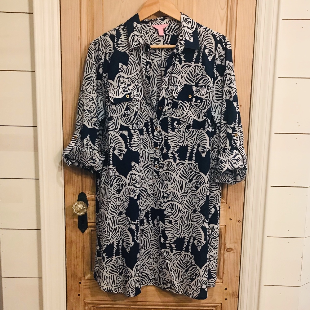 Lily Pulitzer Zebra Print Shirt Dress/Tunic